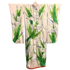 Exceptional Embroidered Brocade Vintage Japanese Ceremonial Kimono