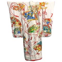 Exceptional Embroidered Vintage Japanese Ceremonial Kimono
