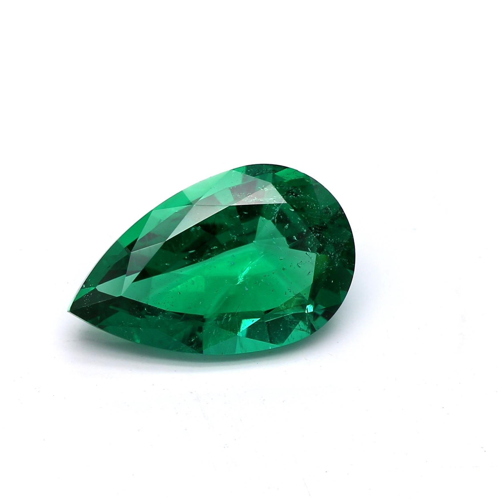 Außergewöhnlicher Smaragd-Marquise-Diamant-Anhänger mit Birnen- und Brillantschliff-Diamant-Anhänger im Zustand „Neu“ in Chicago, IL