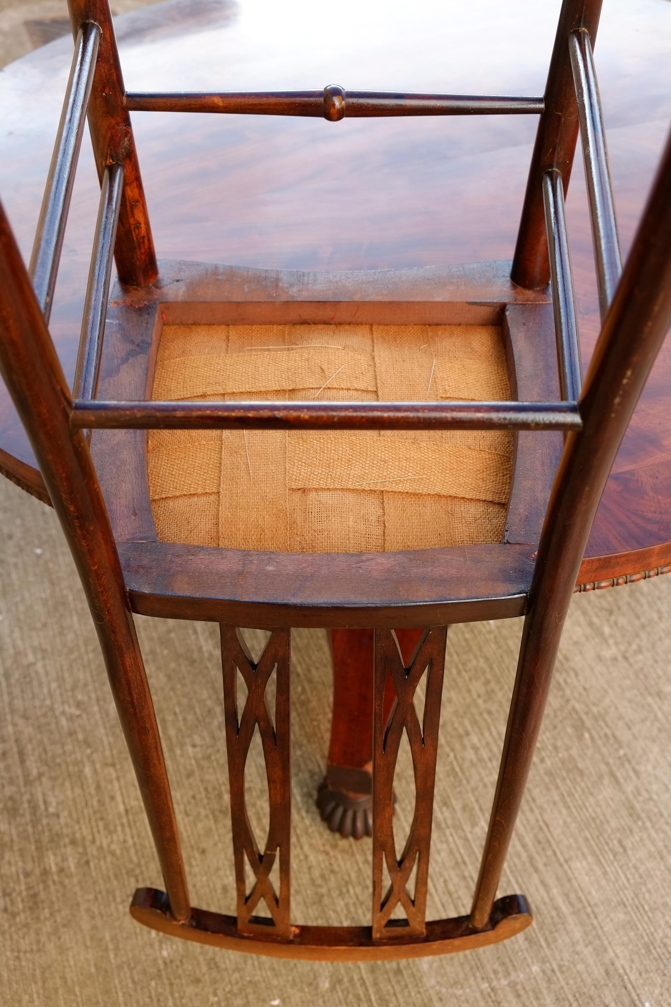 Exceptional English Inlaid Mahogany Arts & Crafts Side Chair Bedroom Chair For Sale 6