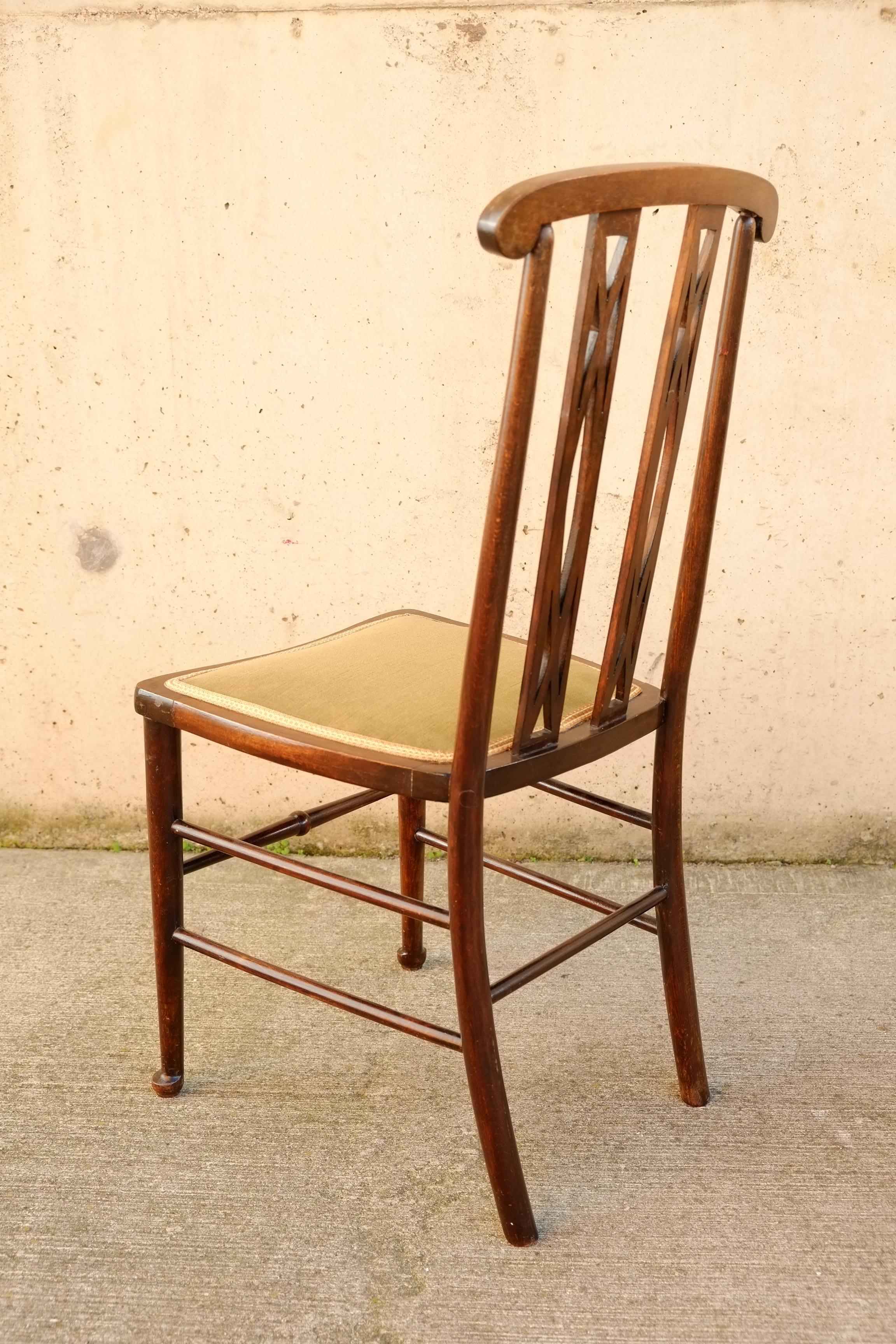 Inlay Exceptional English Inlaid Mahogany Arts & Crafts Side Chair Bedroom Chair For Sale