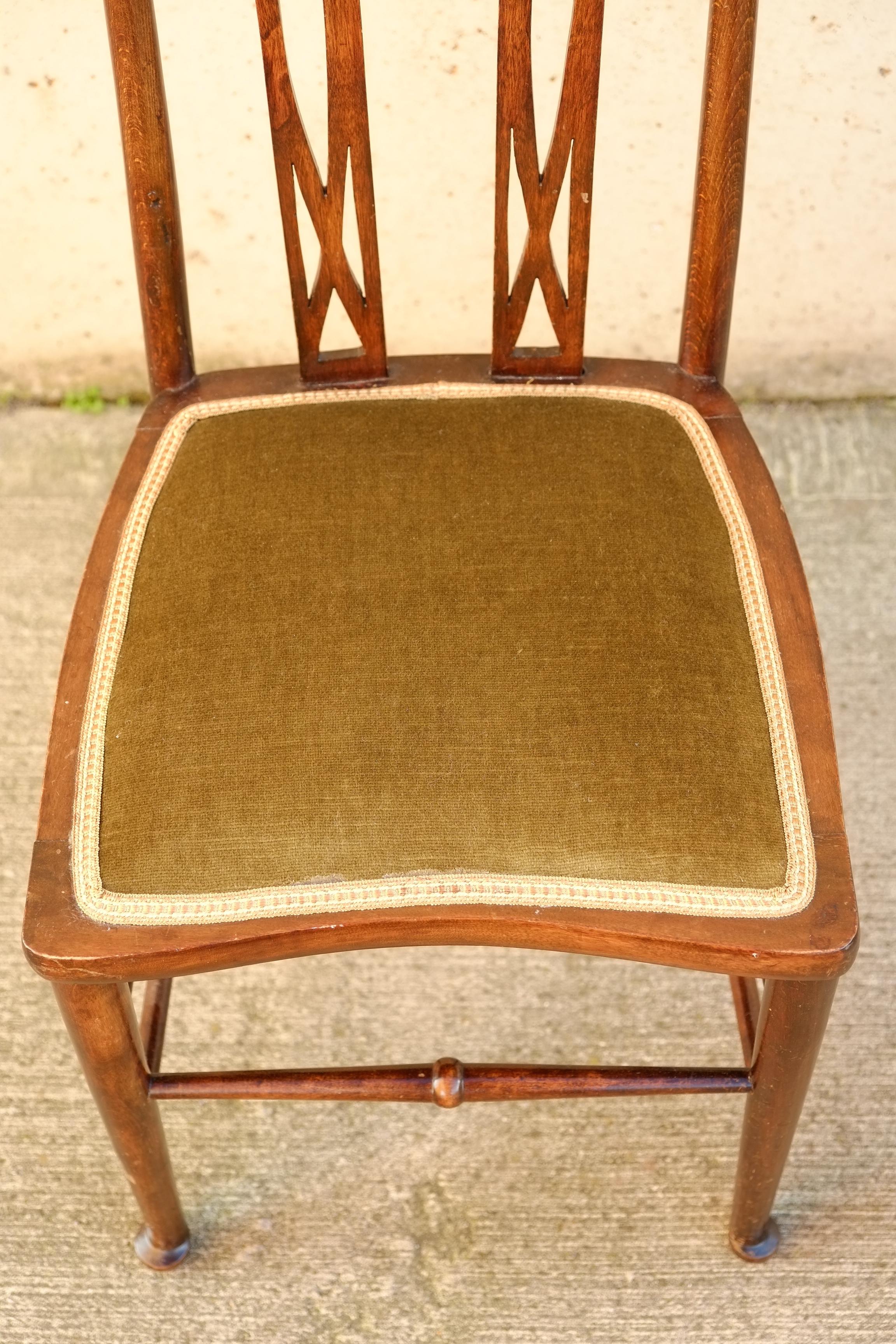 Exceptional English Inlaid Mahogany Arts & Crafts Side Chair Bedroom Chair For Sale 1