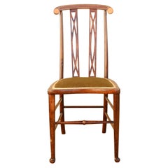 Excepcional silla auxiliar inglesa de caoba con incrustaciones Arts & Crafts Silla de dormitorio