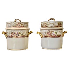 Antique Exceptional English Regency Porcelain Fruit Coolers, Circa 1810