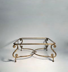 Exceptionnelle table basse en fer forgé et doré à la main Erwin Gruen