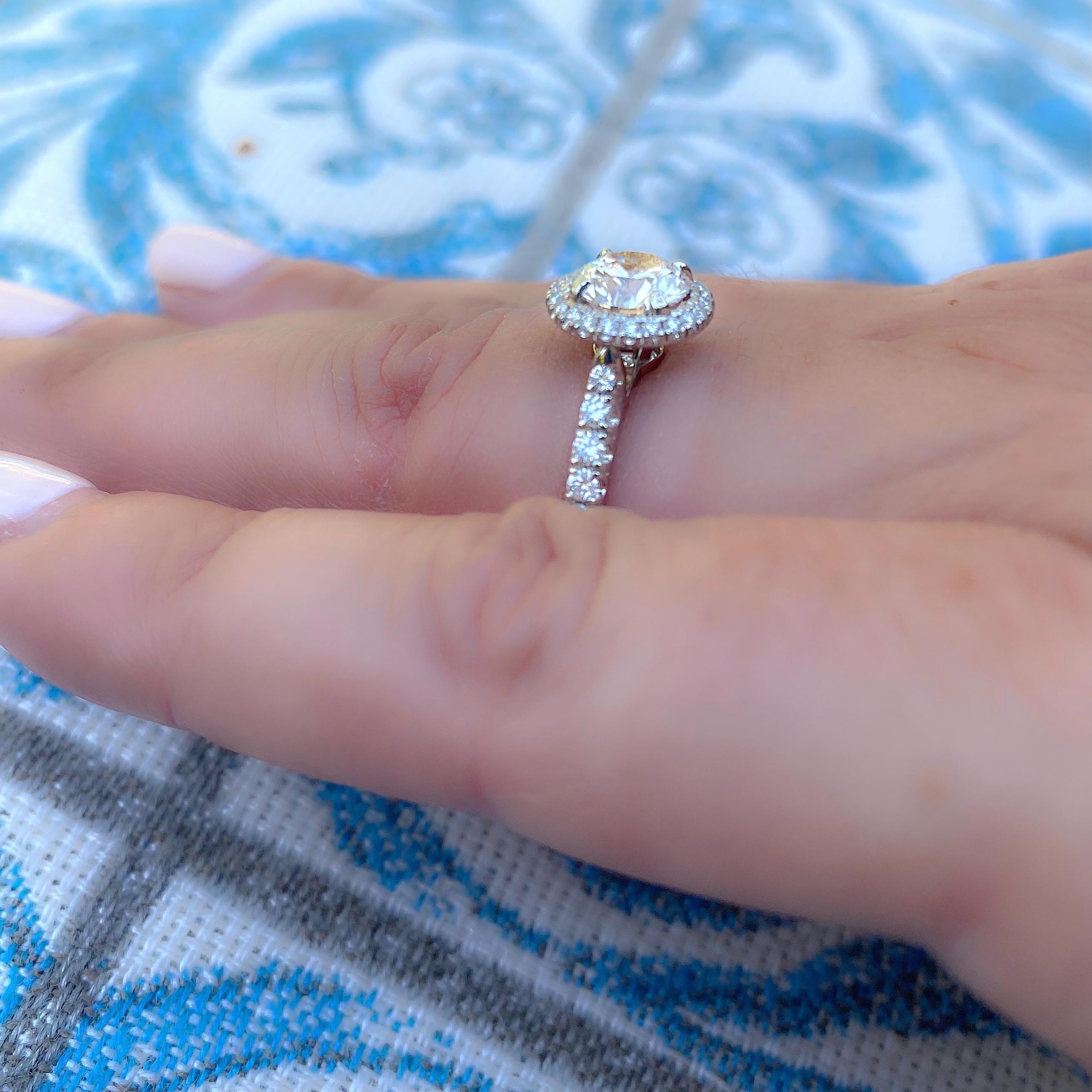 Round Cut Exceptional Estate Diamond Platinum Engagement Ring by Cartier