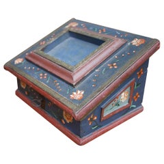 Exceptional European Painted Jewelry Sewing Box, 18th Century