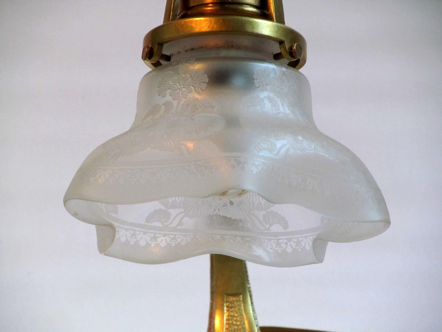Secessionist Figural Brass Table Lamp, Austria, 1900s For Sale 7