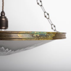 Eccezionale plafoniera extra large in bronzo fuso Faraday & Son con finitura “Star-Cut Frost”