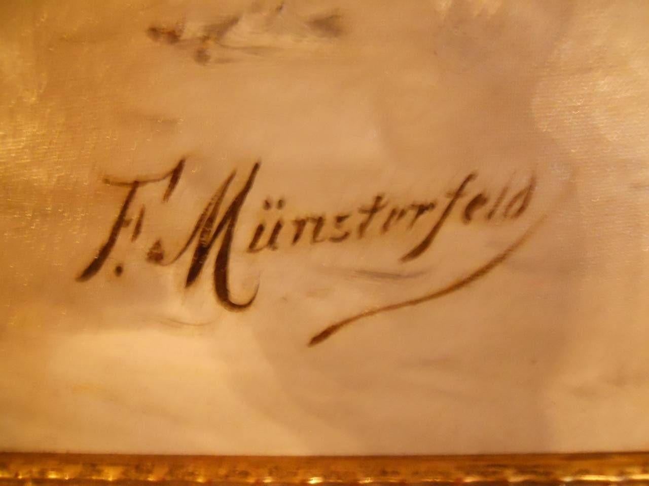 Allemand Exceptionnelle peinture de F. Munsterfeld en vente