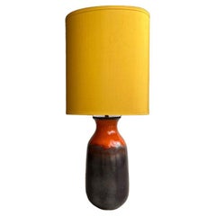 Exceptionnelle lampe en céramique Fat Lava Green Brown Orange, Allemagne de l'Ouest