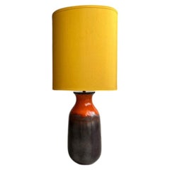 Exceptional Fat Lava Green Brown Orange Ceramic Lamp, West-Germany