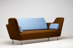 Canapé Finn Juhls 57 Am designs scandinaves du milieu du siècle en laine Brown Blue Denmark