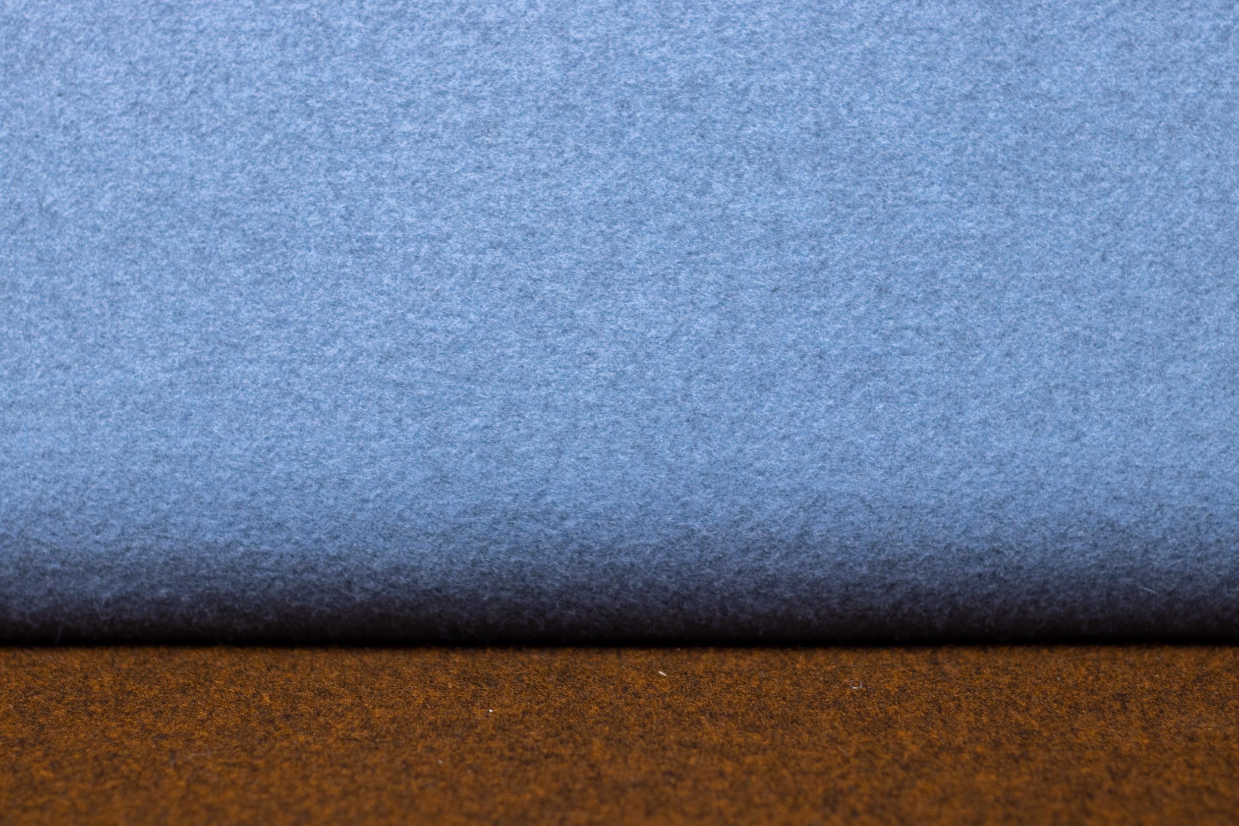 Danish Finn Juhl 57 Sofa Scandinavian Mid Century Design in Brown Blue Wool Denmark