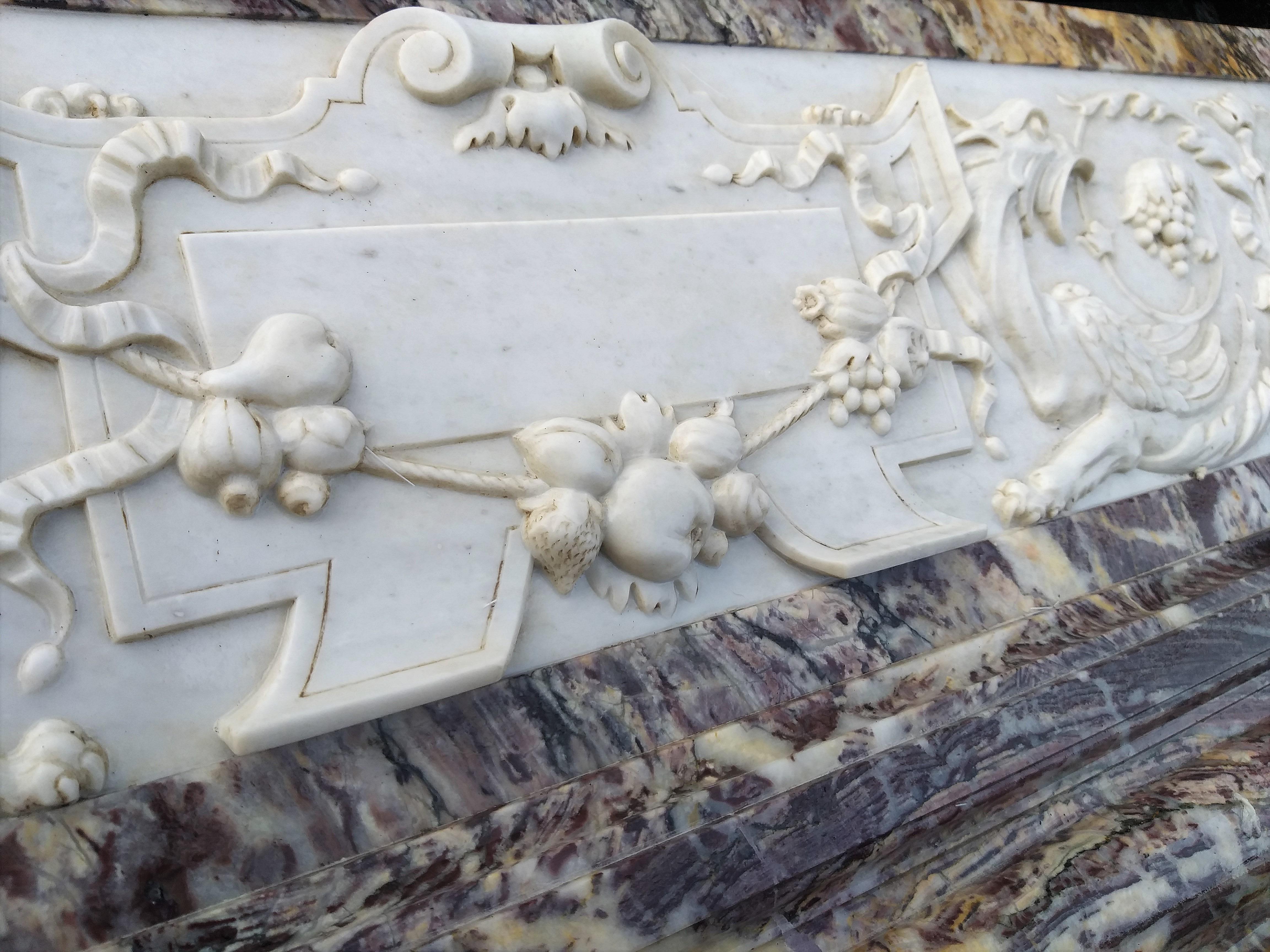 Marble Exceptional Fireplace, Napoléon III, ca.1858 For Sale