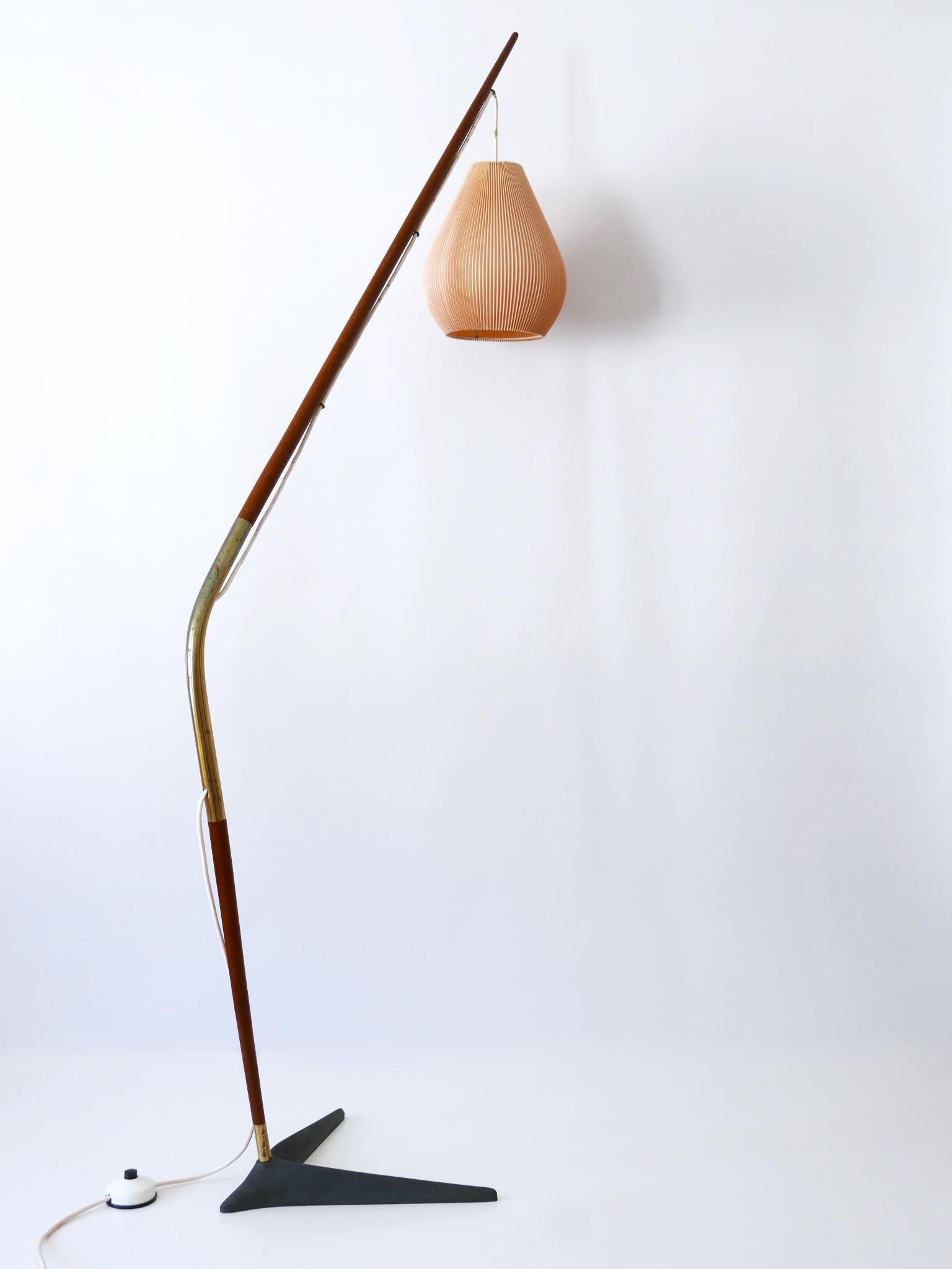 Brass Exceptional 'Fishing Pole' Floor Lamp by Svend Aage Holm Sørensen Denmark 1950s For Sale