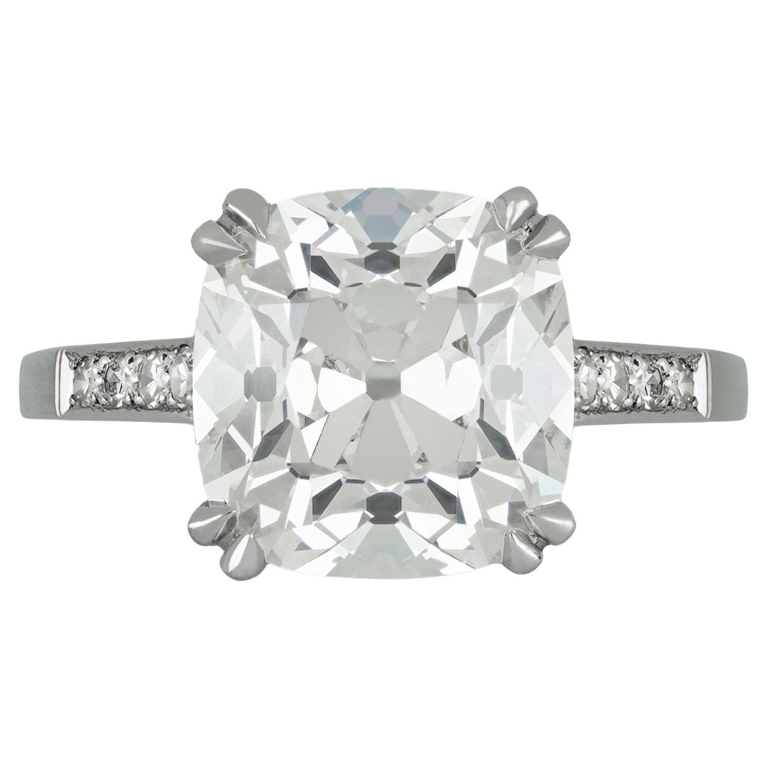 Exceptional five carat old mine diamond ring.