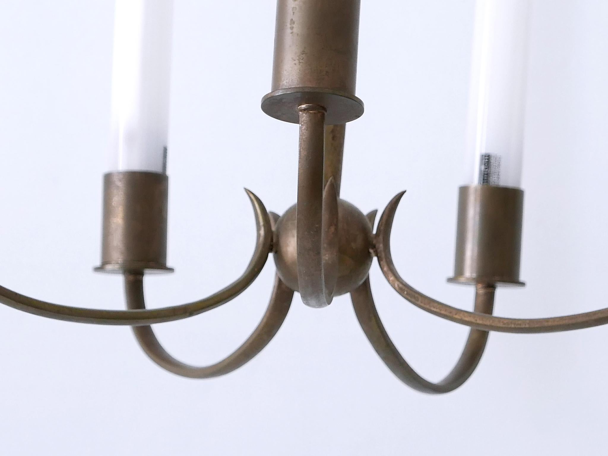 Exceptional Five-Flamed Art Deco Chandelier or Ceiling Lamp Germany 1930s For Sale 12