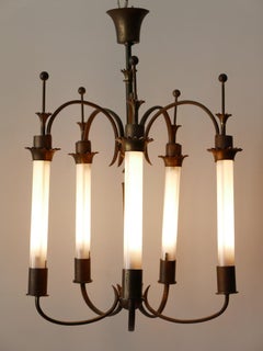 Exceptional Five-Flamed Art Deco Chandelier or Ceiling Lamp Germany 1930s