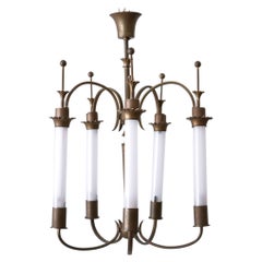 Exceptional Five-Flamed Art Deco Chandelier or Ceiling Lamp Germany 1930s