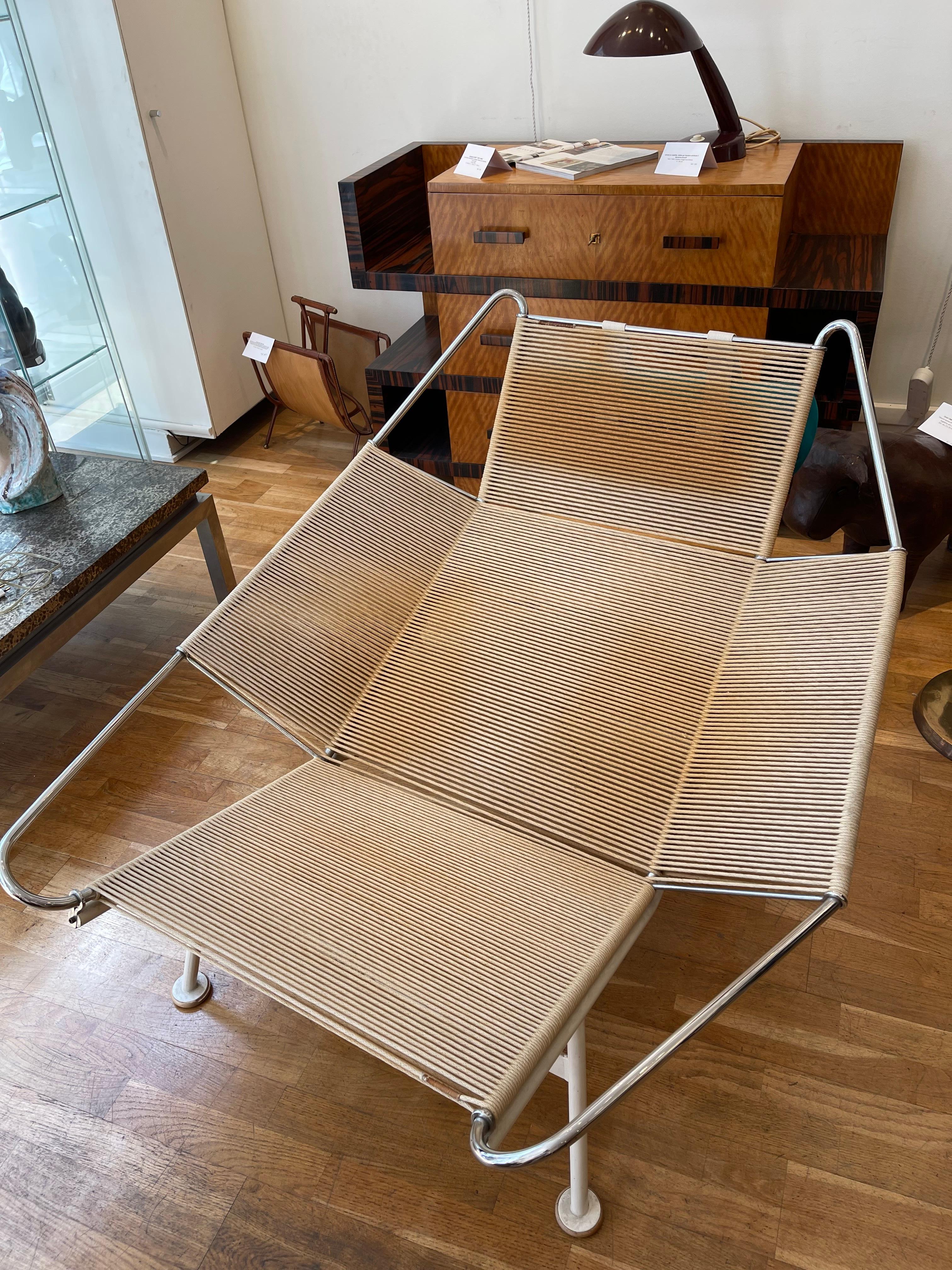 Rope Exceptional Flag Halyard Chair by Hans Wegner, Early Edition by Getama, 1950