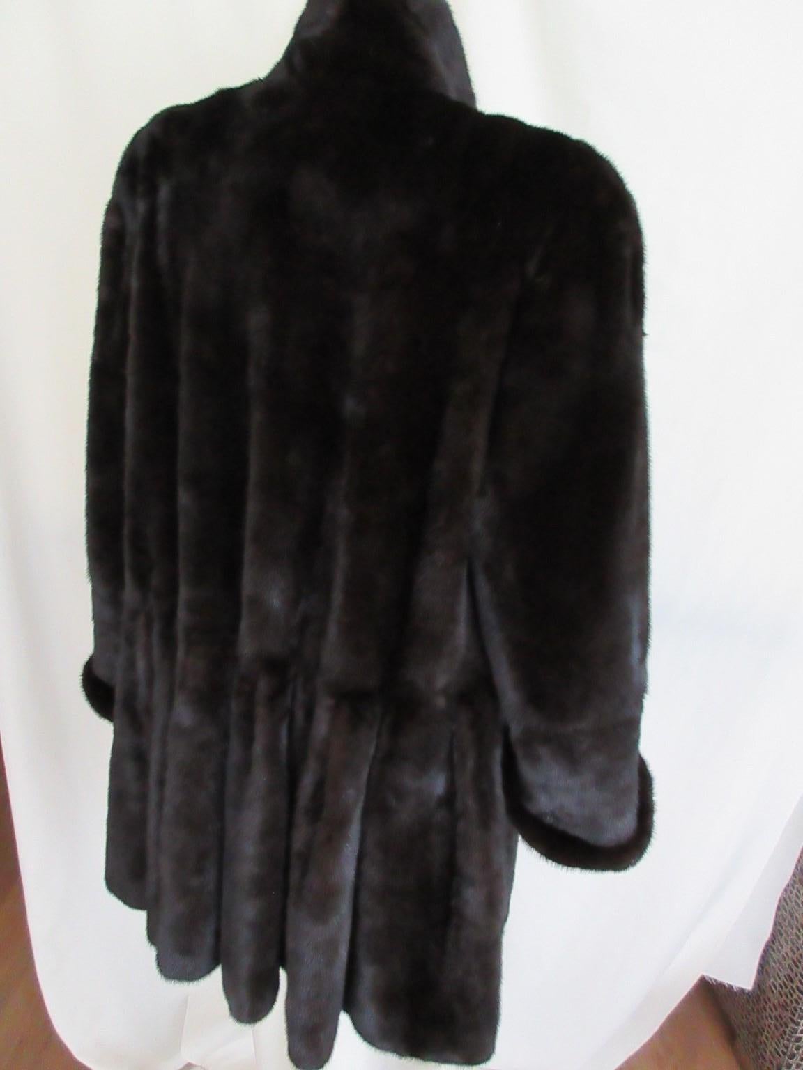Exceptional Flared Brown Mink Fur Coat  6