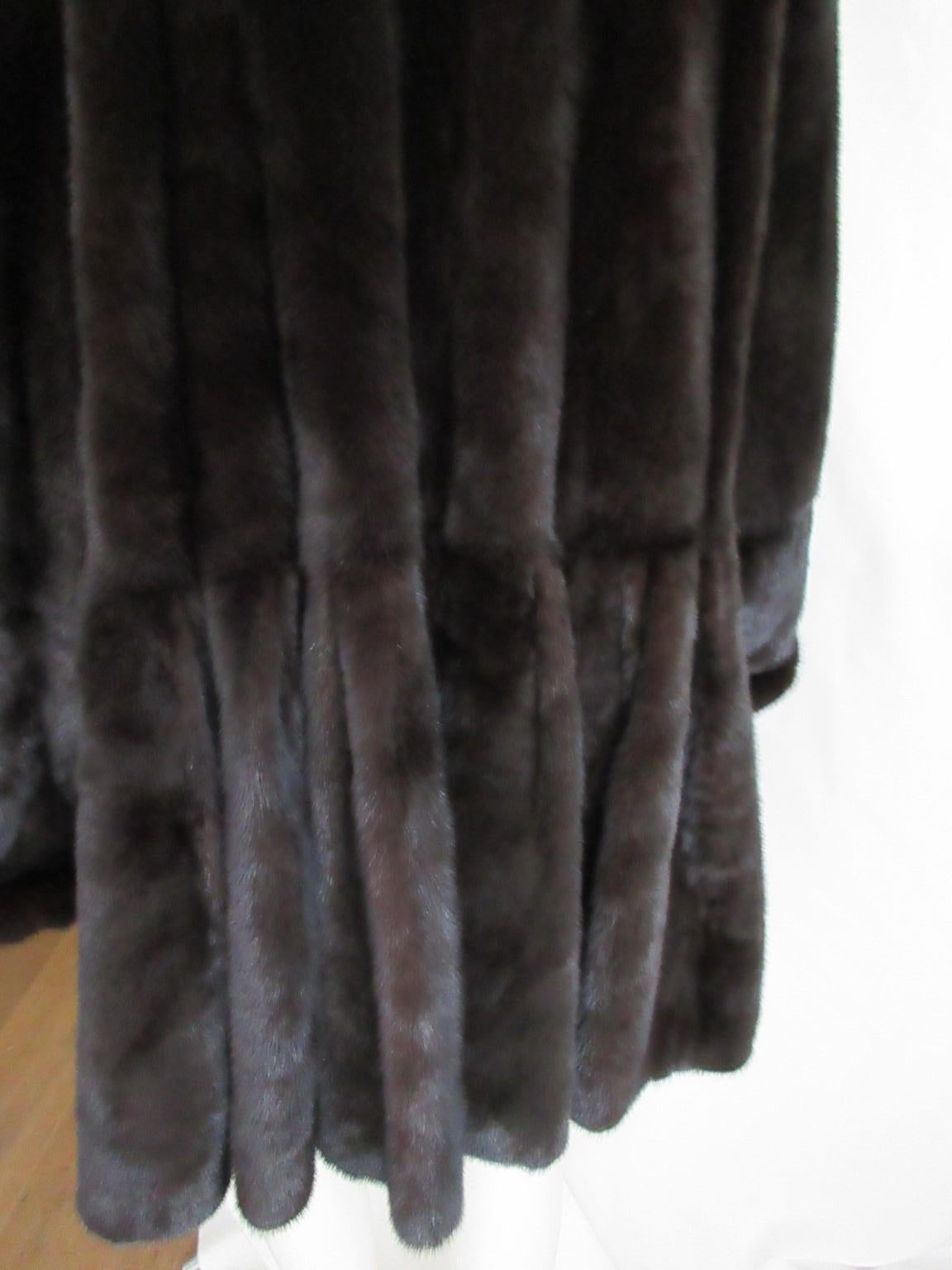 Women's or Men's Exceptional Flared Brown Mink Fur Coat 