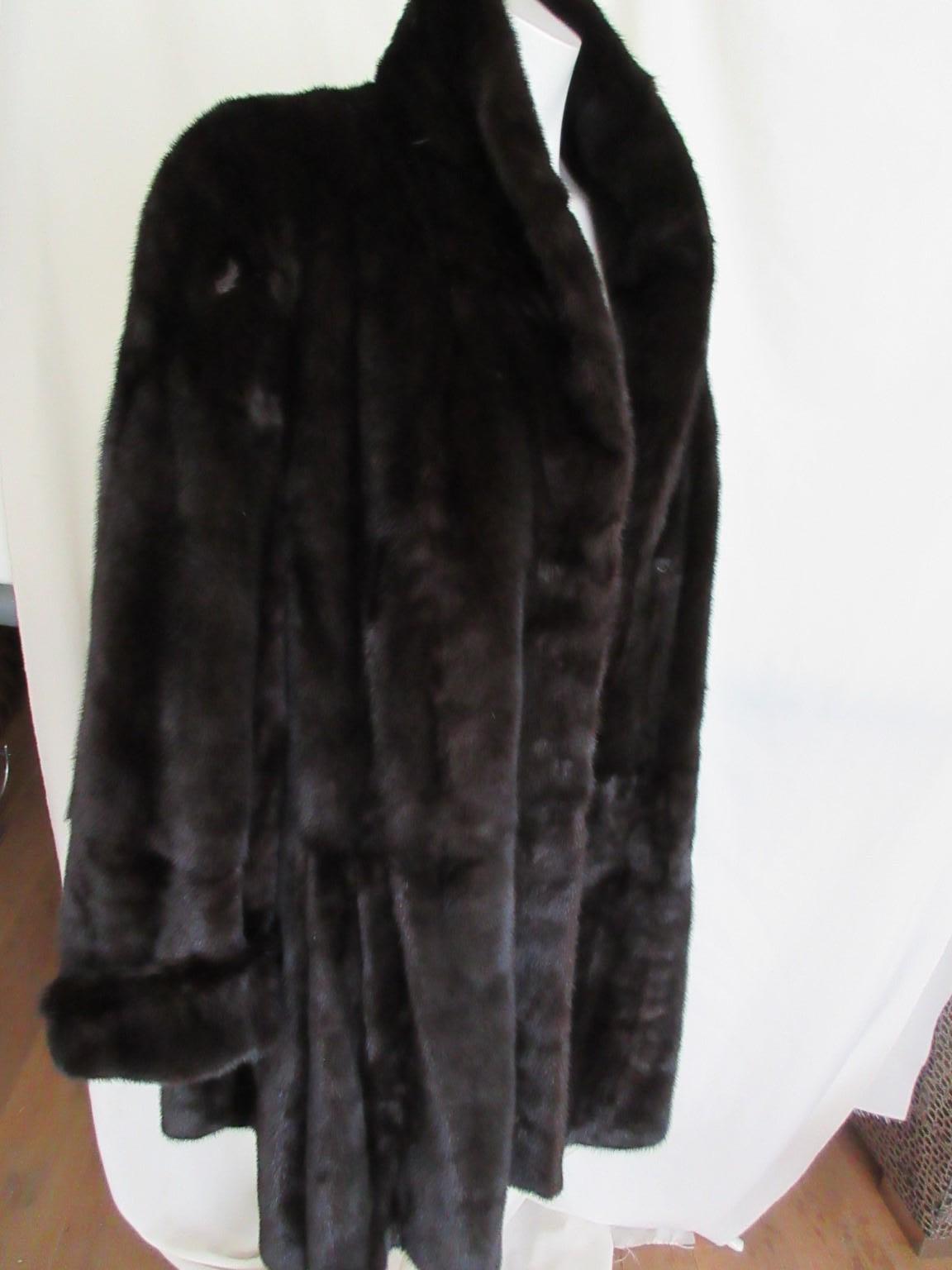 Exceptional Flared Brown Mink Fur Coat  5