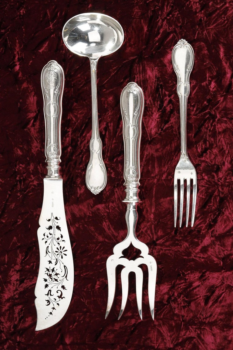 Exceptional Flatware in Solid Silver from the Maison Odiot, 19th Century 8