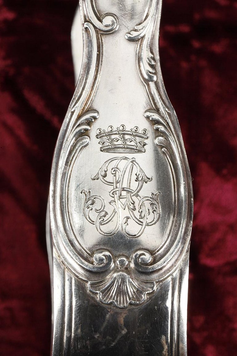 Exceptional Flatware in Solid Silver from the Maison Odiot, 19th Century 11