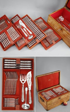Exceptional Flatware in Solid Silver from the Maison Odiot, 19th Century
