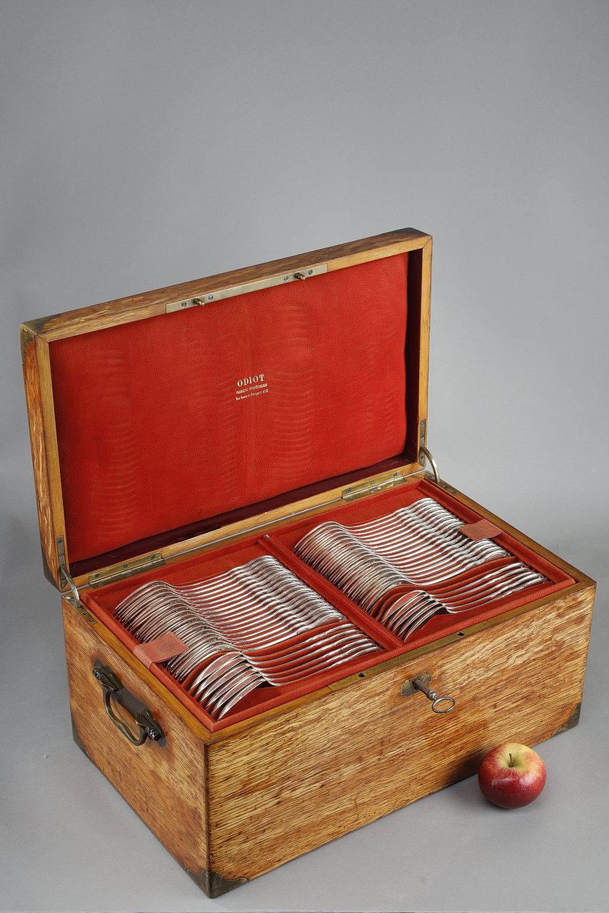 European Exceptional Flatware in Solid Silver from the Maison Odiot, 19th Century
