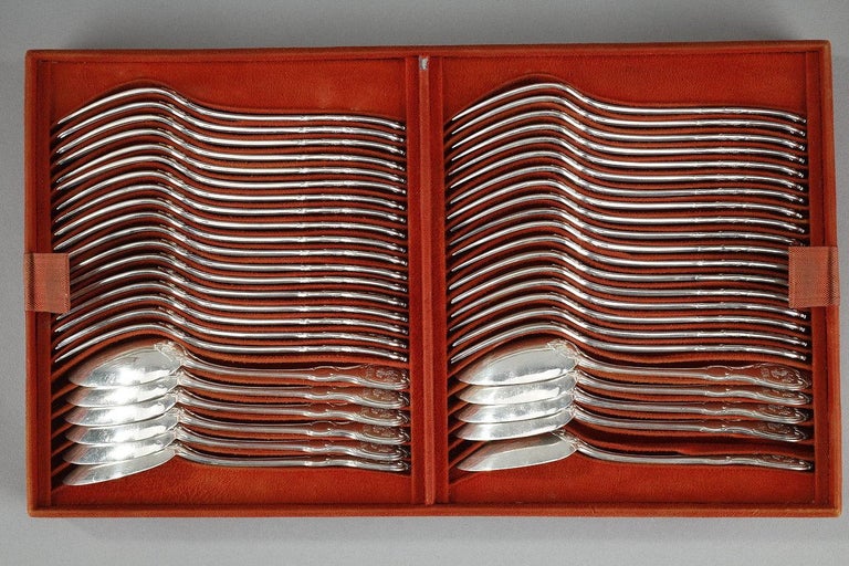 Exceptional Flatware in Solid Silver from the Maison Odiot, 19th Century 1