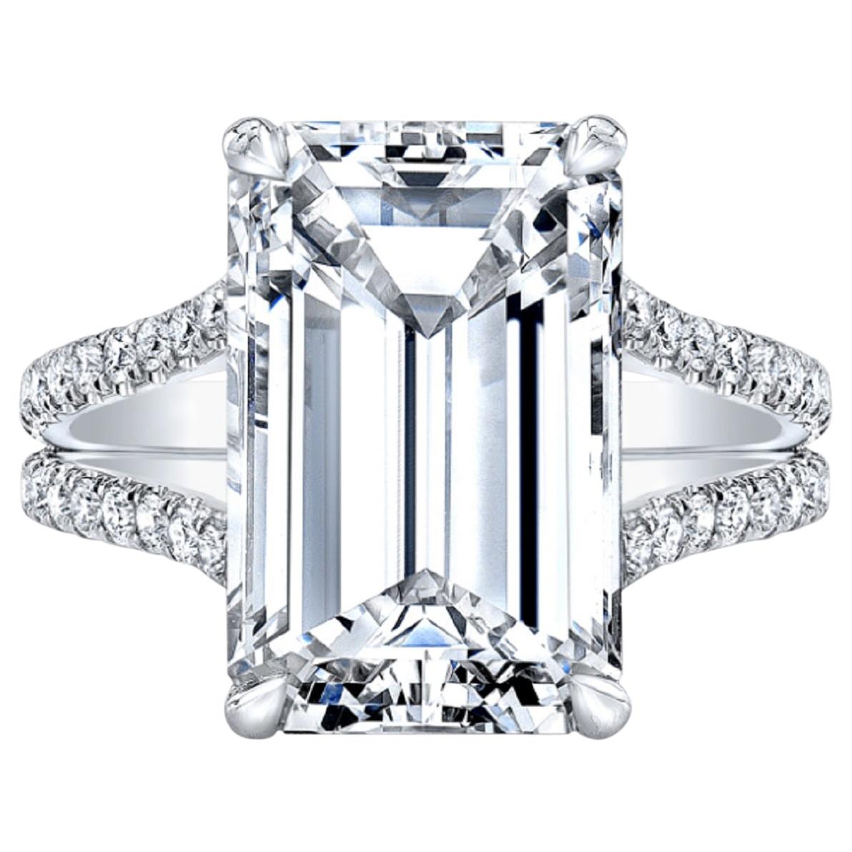GIA Certified 6 Carat Emerald Cut Diamond Ring TYPE 2A Golconda Type