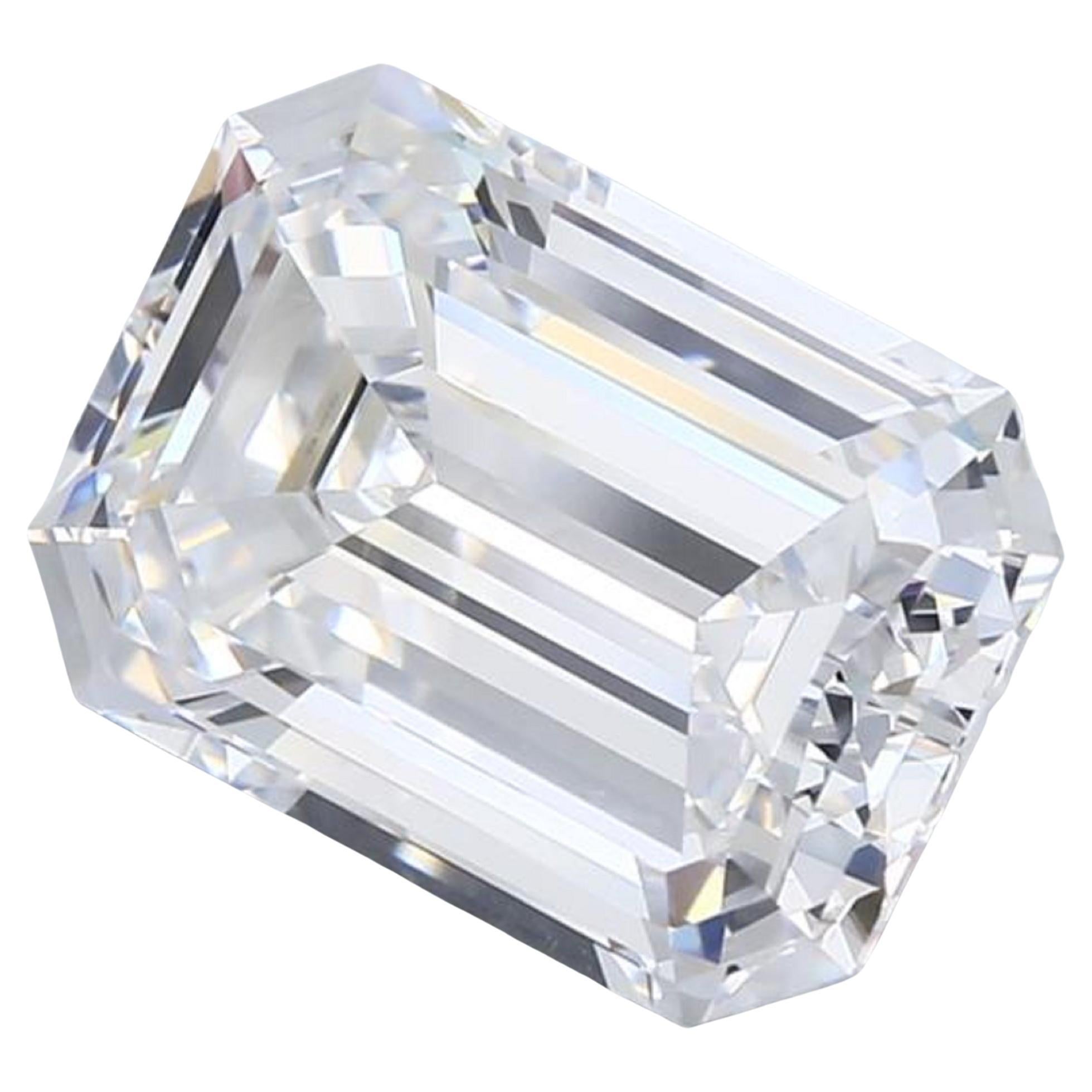 An investment grade emerald cut diamond certified by GIA
5.83 Carat
D Color 
Internally Flawless Clarity
None Fluorescence 
Excellent Polish 
Excellent Symmetry