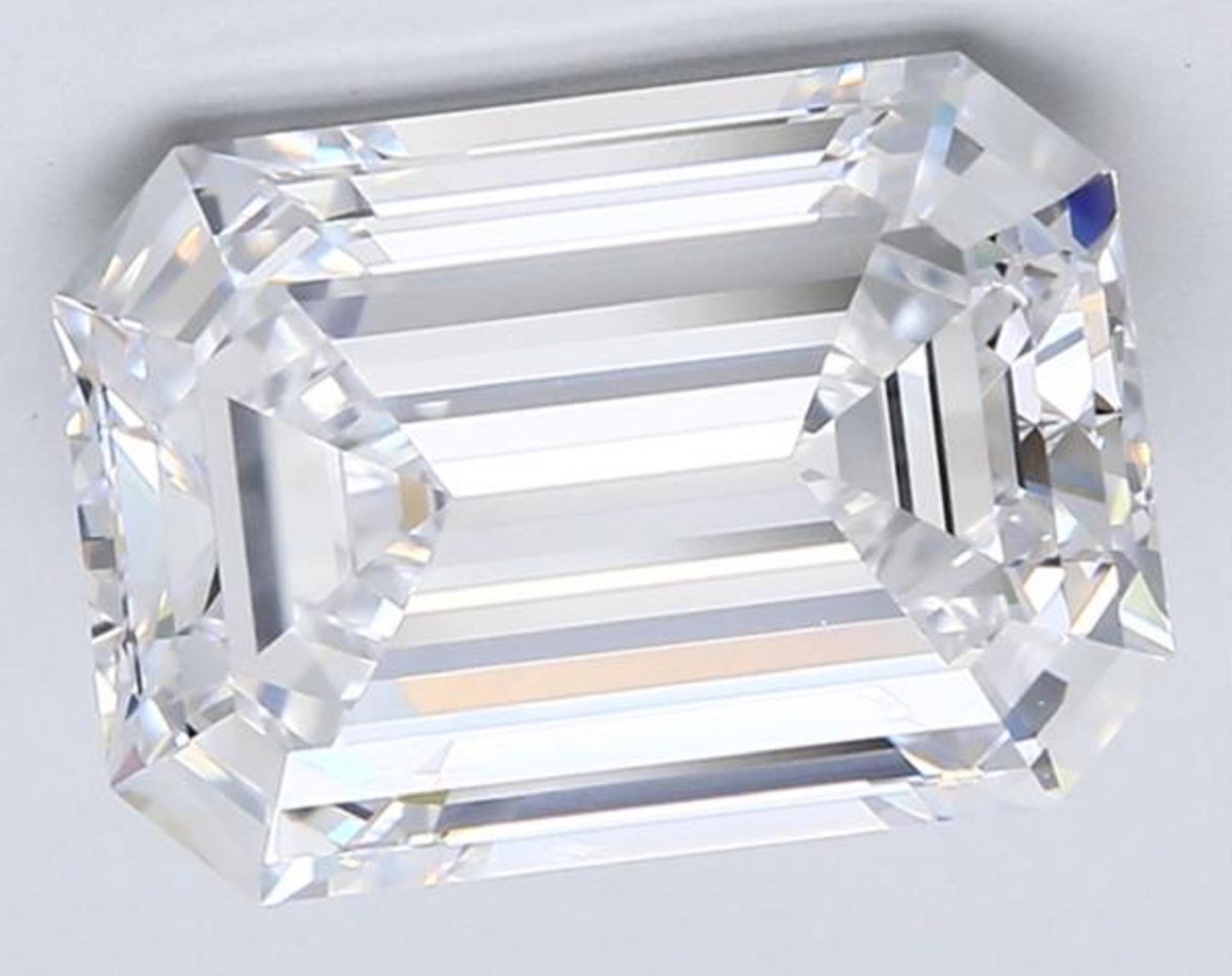 Moderne Exceptionnel diamant taille émeraude sans défaut de 5,83 carats certifié par le GIA en vente