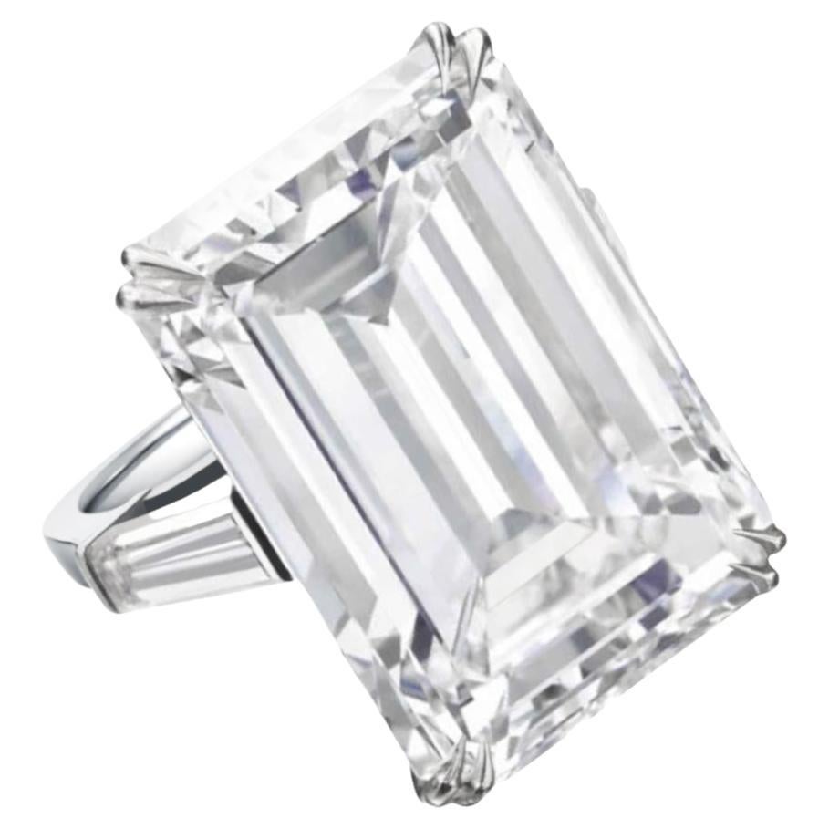 EXCEPTIONAL FLAWLESS TYPE IIA GIA 10.02 Carat D Color Emerald Cut Diamond Ring