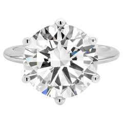 Exceptional Flawless Type IIA GIA Certified 7.52 Carat Round Diamond Ring