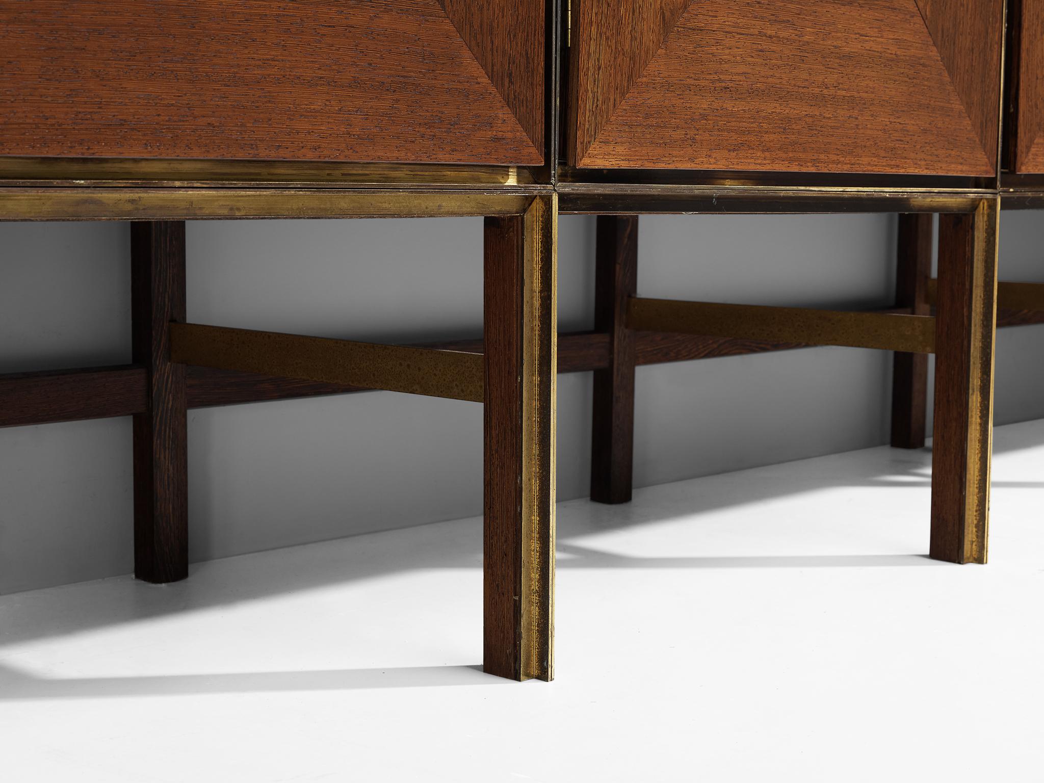 Late 20th Century Exceptional Flemish Sideboard in Wenge and Ceramics