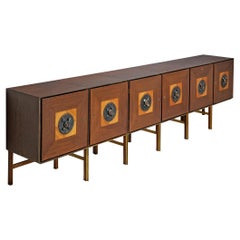Exceptional Flemish Sideboard in Wenge and Ceramics