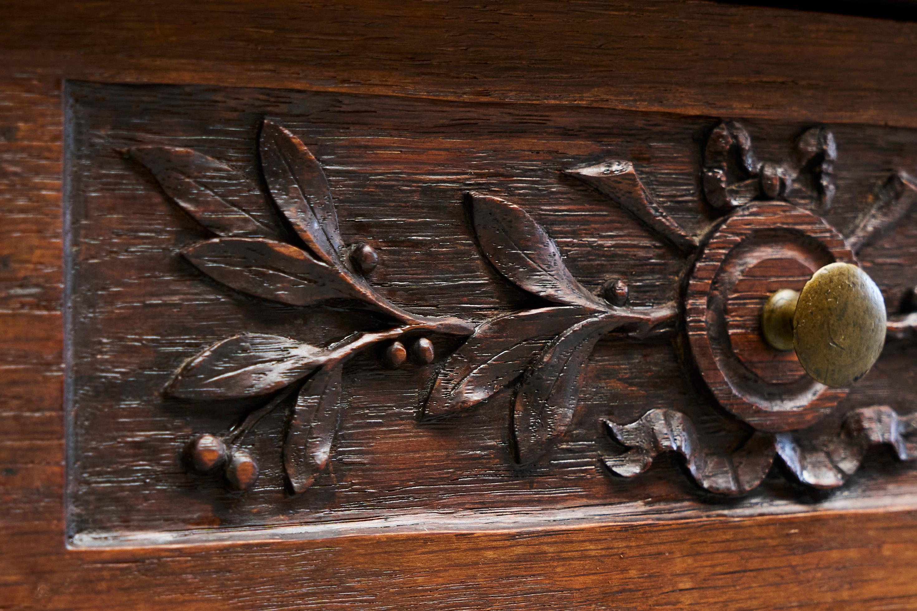 Exceptional Flemish Treasure Cabinet in Carved Oak Late 19th Century For Sale 6