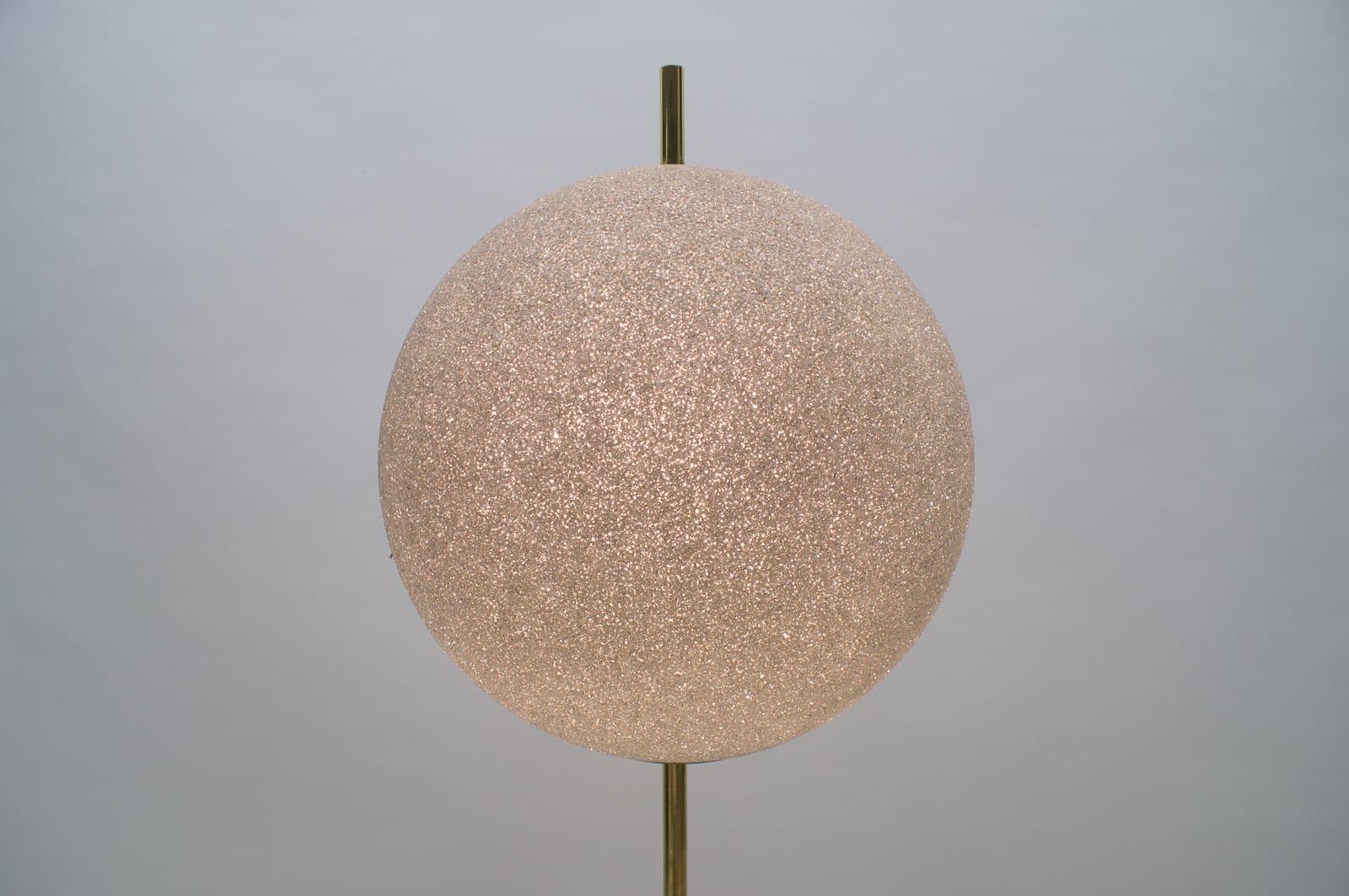 German Exceptional Floor Lamp with Moon Optics Lampshade Mid-Century Modern, 1960s