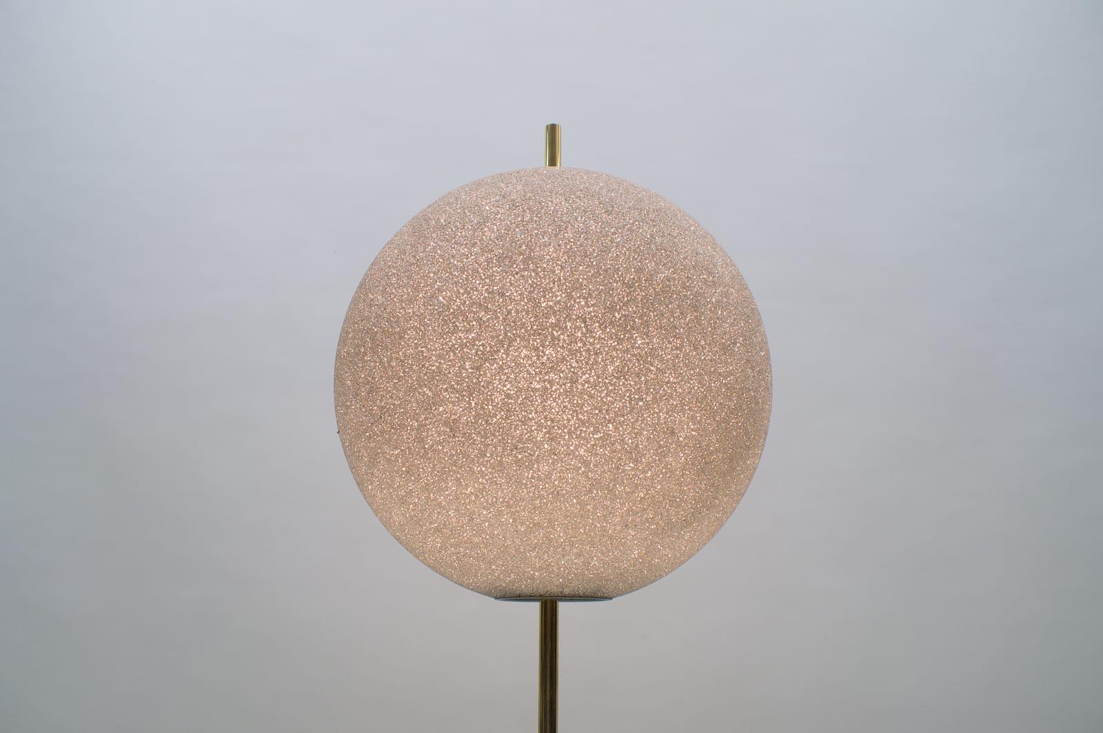 Exceptional Floor Lamp with Moon Optics Lampshade Mid-Century Modern, 1960s In Good Condition In Nürnberg, Bayern