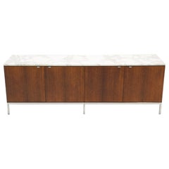 Exceptional Florence Knoll Marble-Top Rosewood Credenza