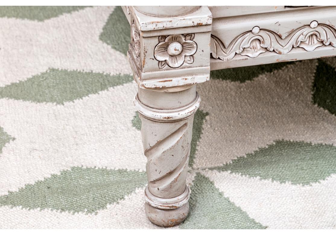 Exceptional Florentine Painted And Caned Queen Bed for Restoration For Sale 5