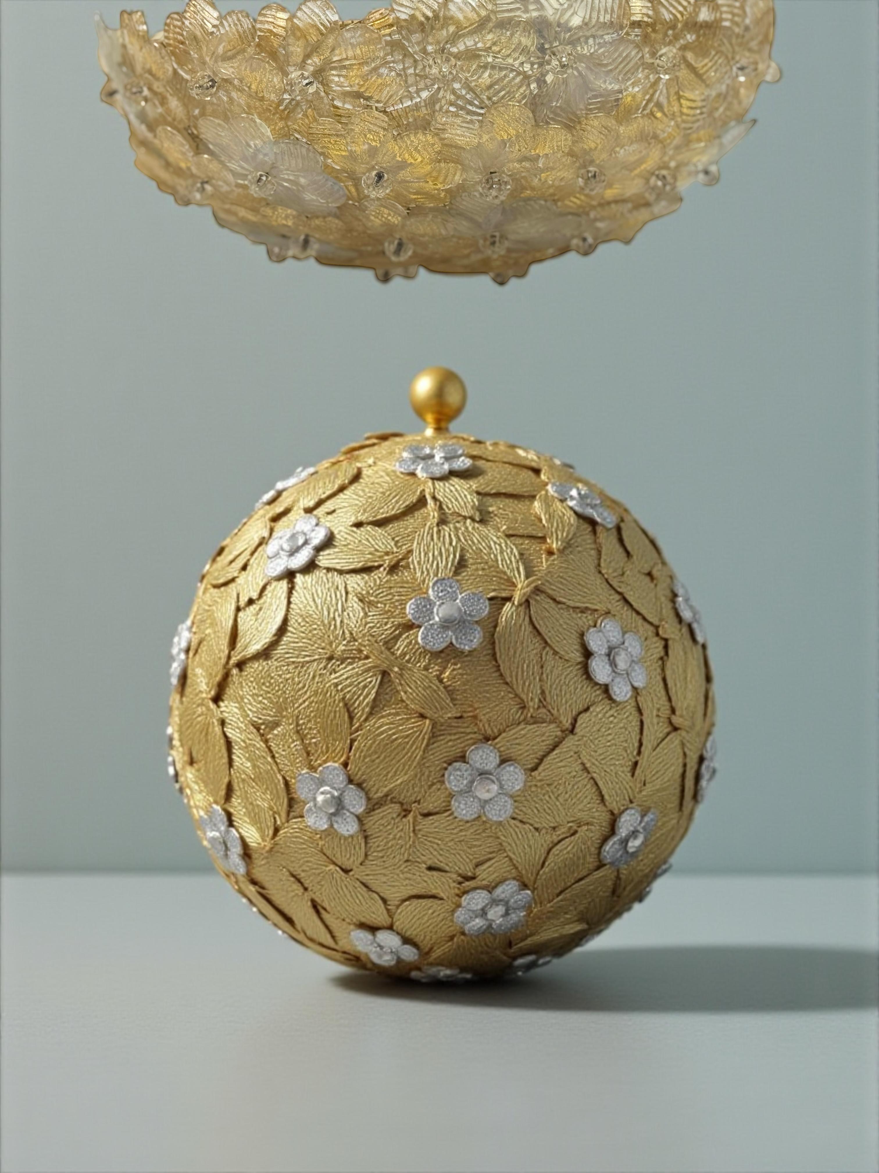 Exceptional Flower Flush Mount by Seguso Murano Venice Italy, 1950s For Sale 10