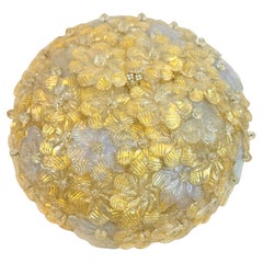 Außergewöhnliche Flower Flush Mount von Seguso Murano Venedig Italien, 1950er Jahre