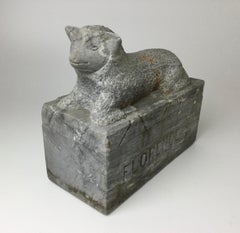 Exceptional Folk Art Marble Lamb 19th Century Good Size and Quality Florence S