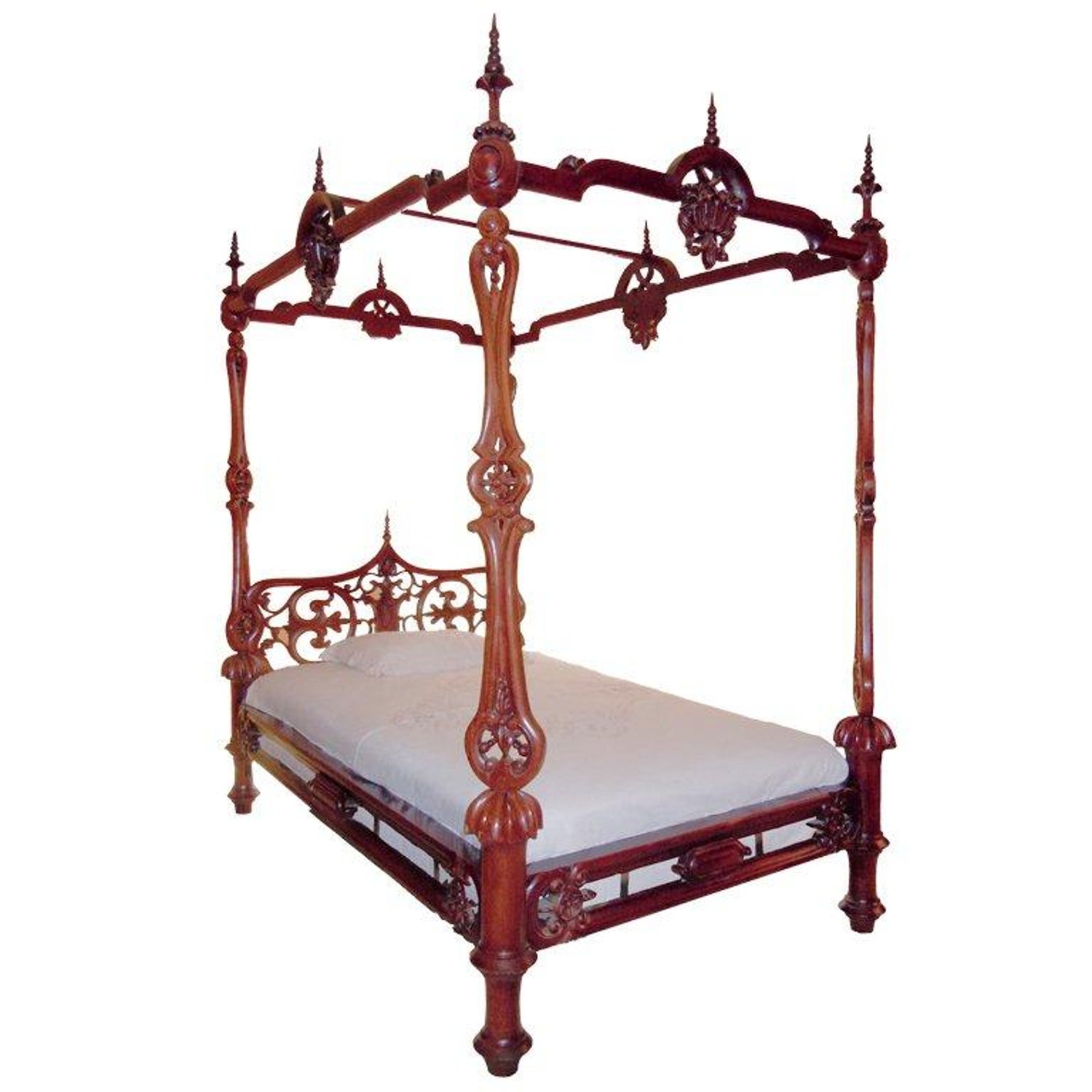 Four Poster Early Victorian Rococo Bed, How To Make A Four Post Bed Frame