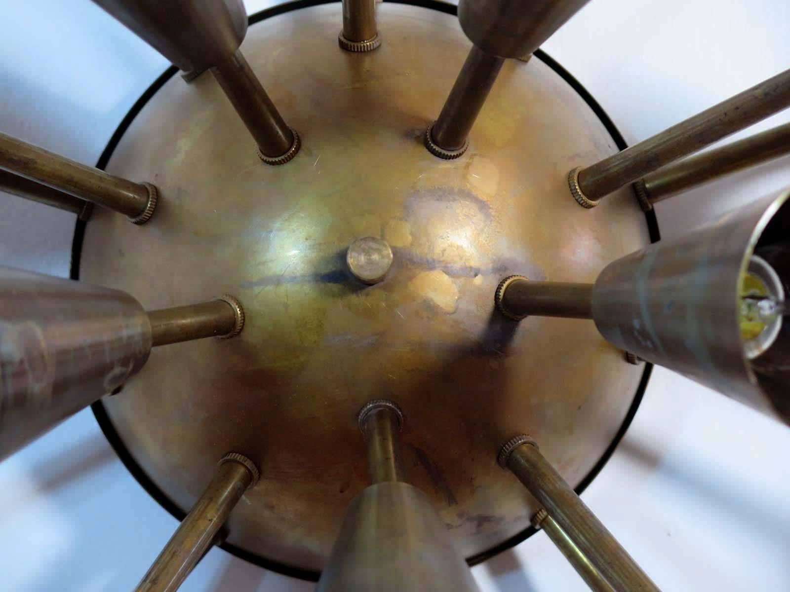 Außergewöhnliche vier Sputnik-Wandleuchter oder Deckenleuchter, Italien, 1950er Jahre 5